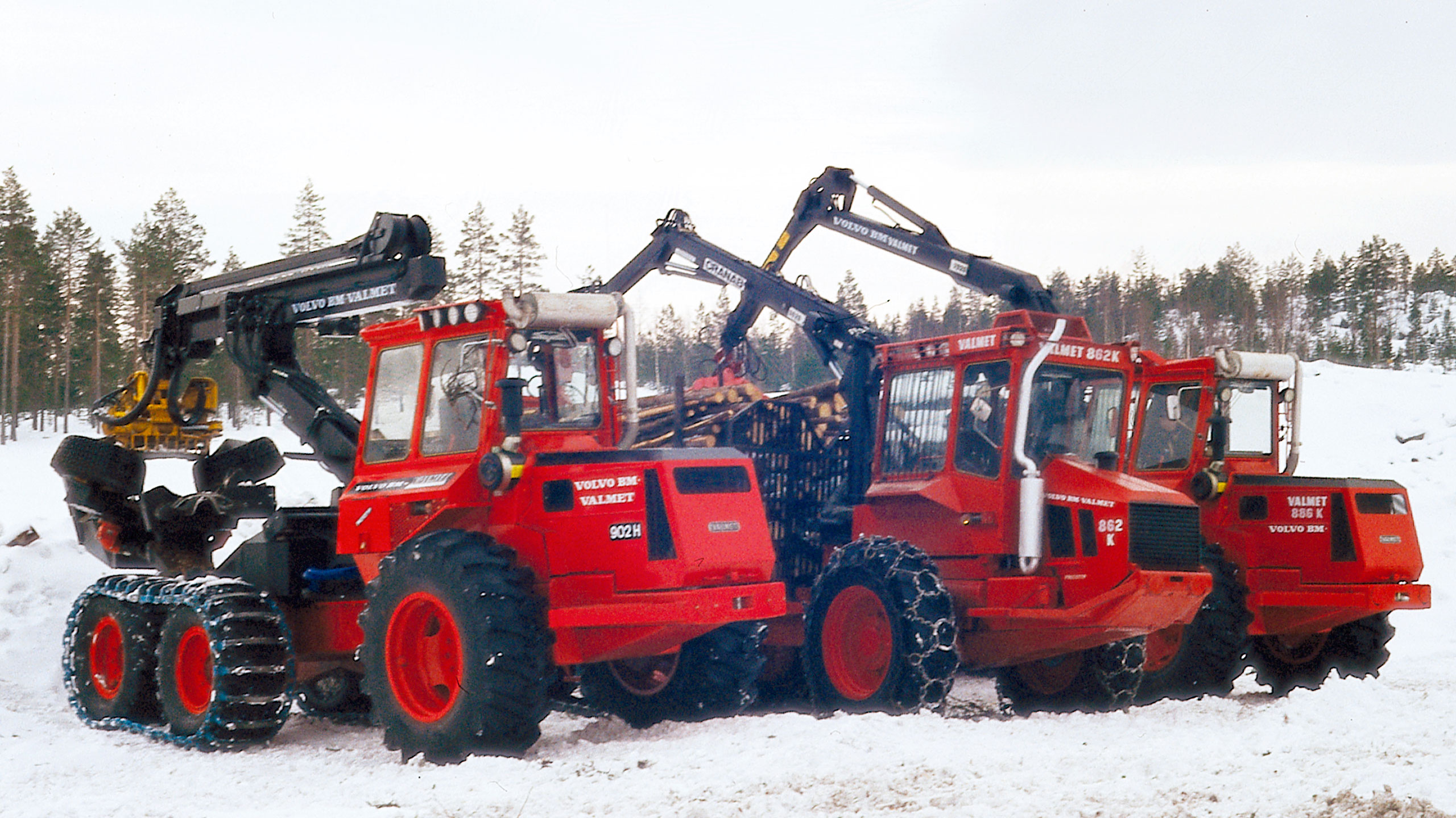 Volvo BM Valmet -tuoteohjelma: Valmet 862 K, Valmet 886 K sekä uutuusharvesteri Valmet 902 H