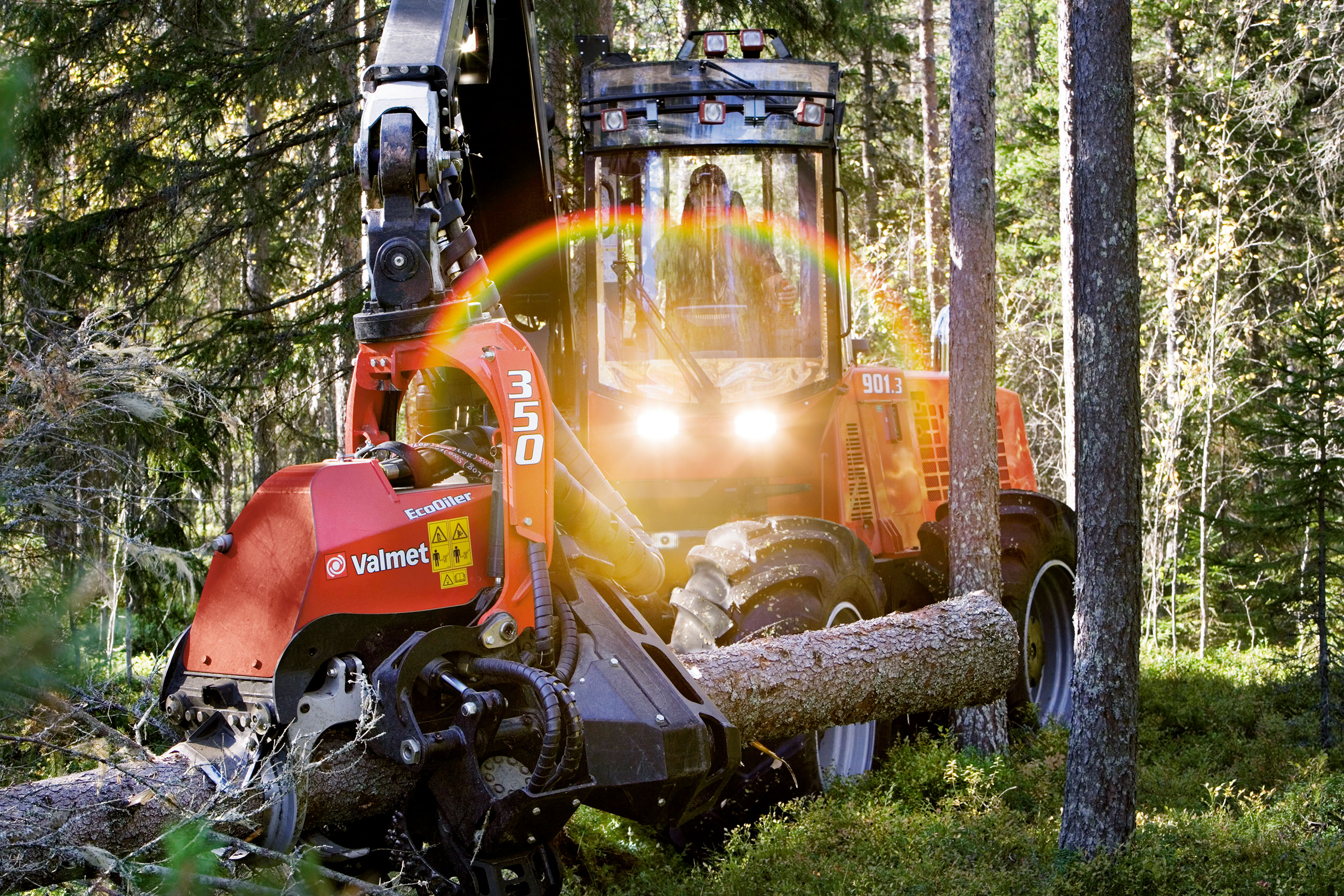 Valmet 901.3 -hakkuukone ja Valmet 350 -hakkuulaite