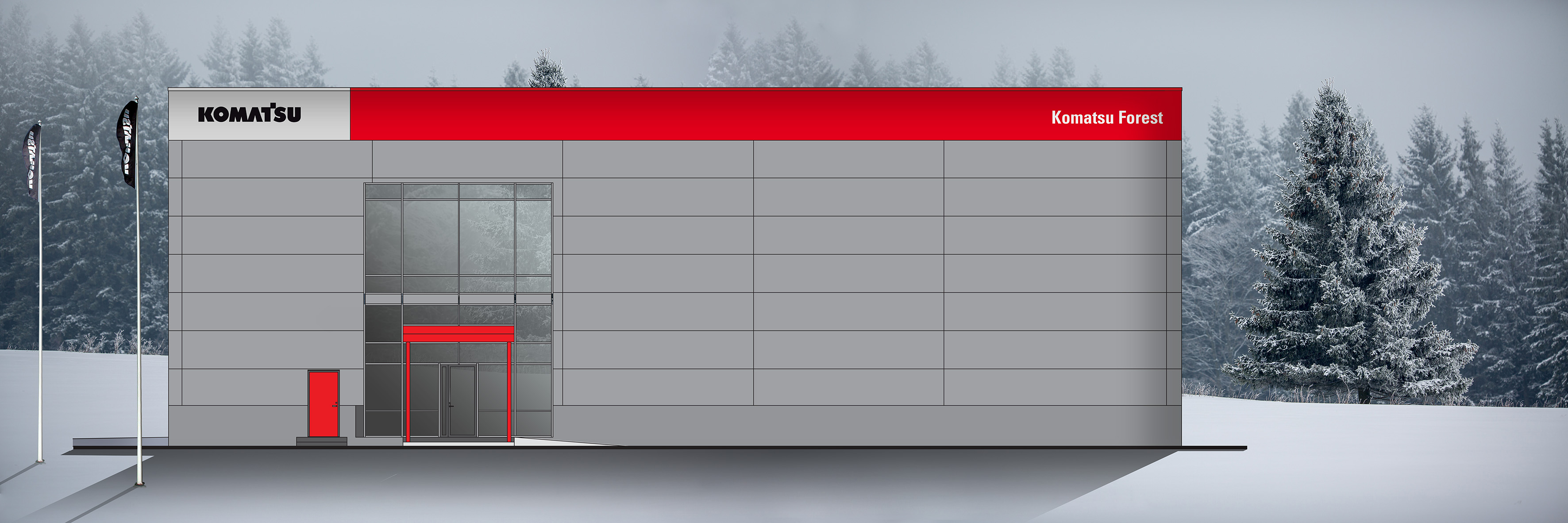 Komatsu Forest Oy, Jyväskylän palvelukeskus, havainnekuva