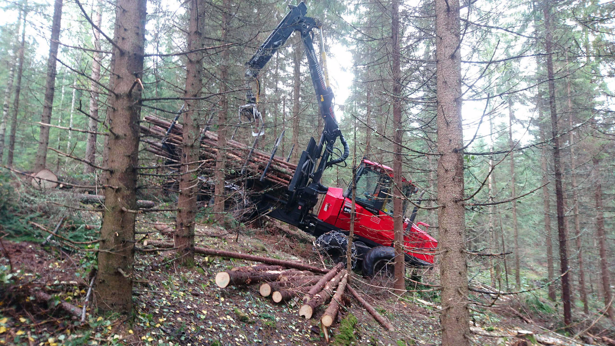 Teemu Tiitinen, Komatsu 840 harvennuskohteella